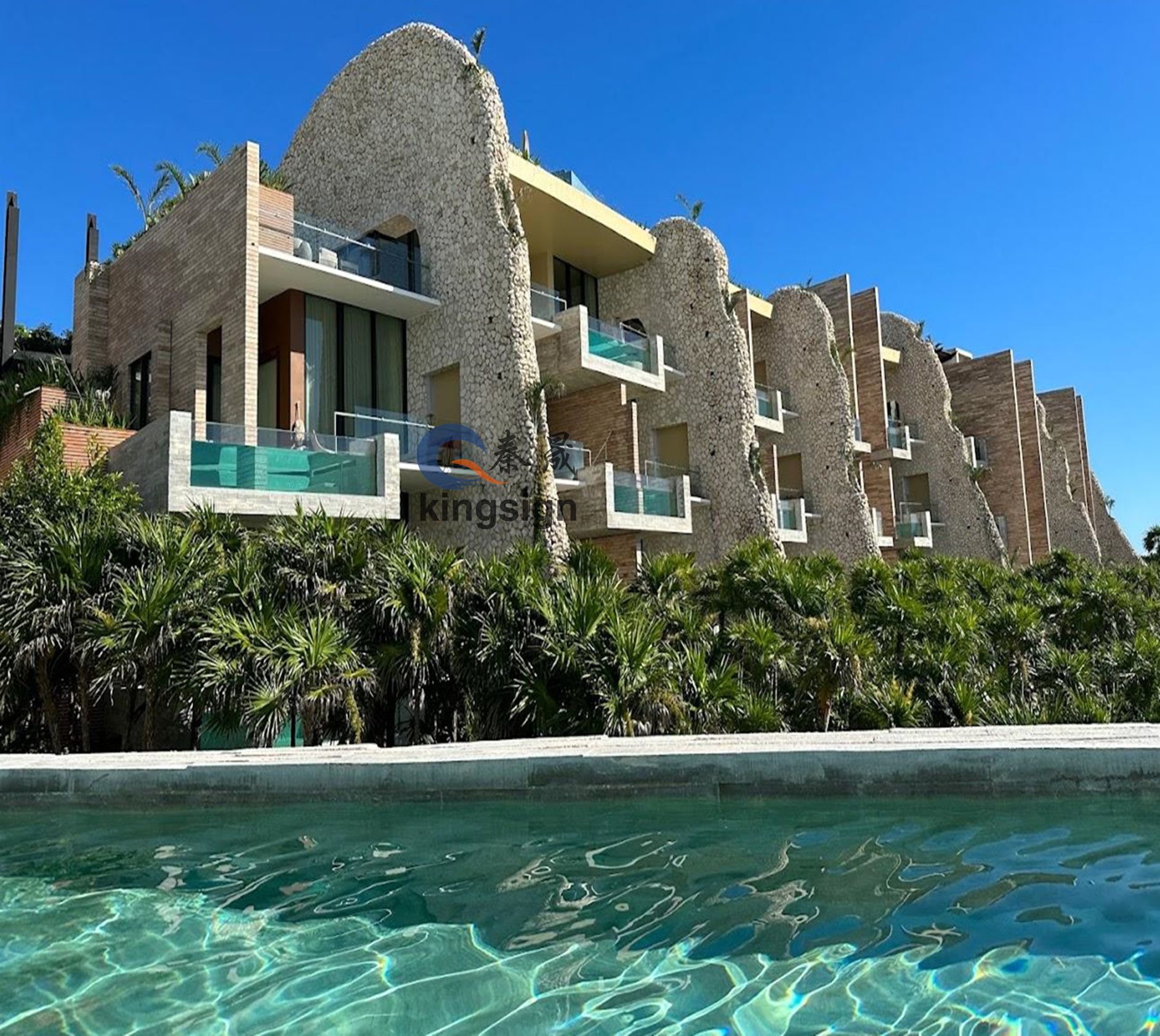 หน้าต่างสระว่ายน้ำอะคริลิค Kingsign และแผงดู